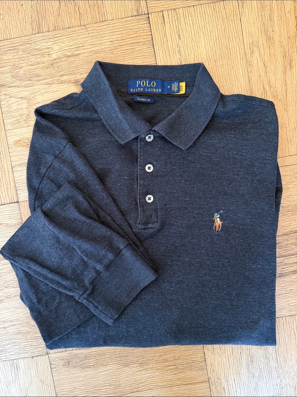 Polo by Ralph Lauren Dark Charcoal Long-Sleeve Polo Shirt